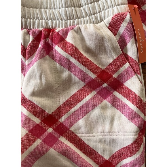 Colsie‎ Womens Matching Lounge Set Size XS Plaid Fleece Comfy Jogger Red NWT - Picture 4 of 8
